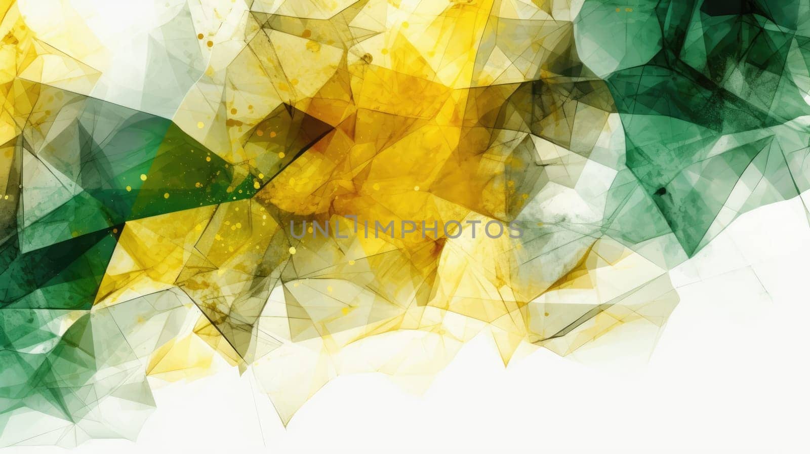 Abstract watercolor artwork mixed with buzzy geometric shapes for background of social media banner generative AI image