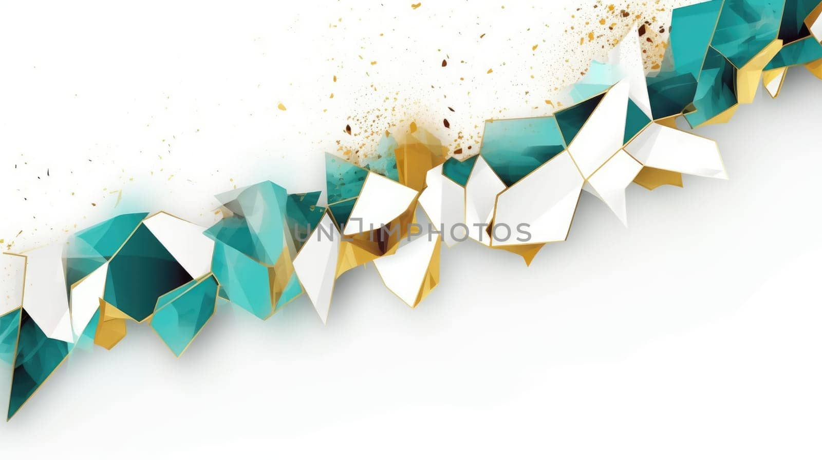 Abstract watercolor artwork mixed with buzzy geometric shapes for background of social media banner generative AI image