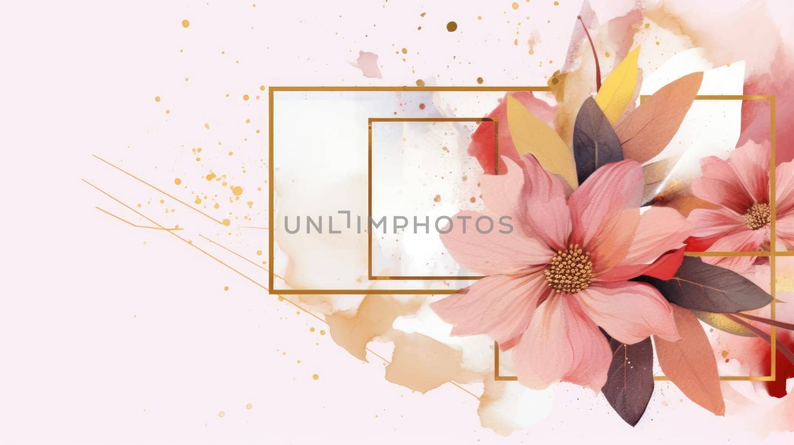 Watercolor abstract design for background of wedding or buzzy social media banner generative AI