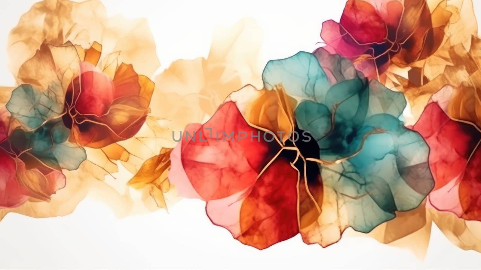 Watercolor abstract design for background of wedding or buzzy social media banner on white background generative AI