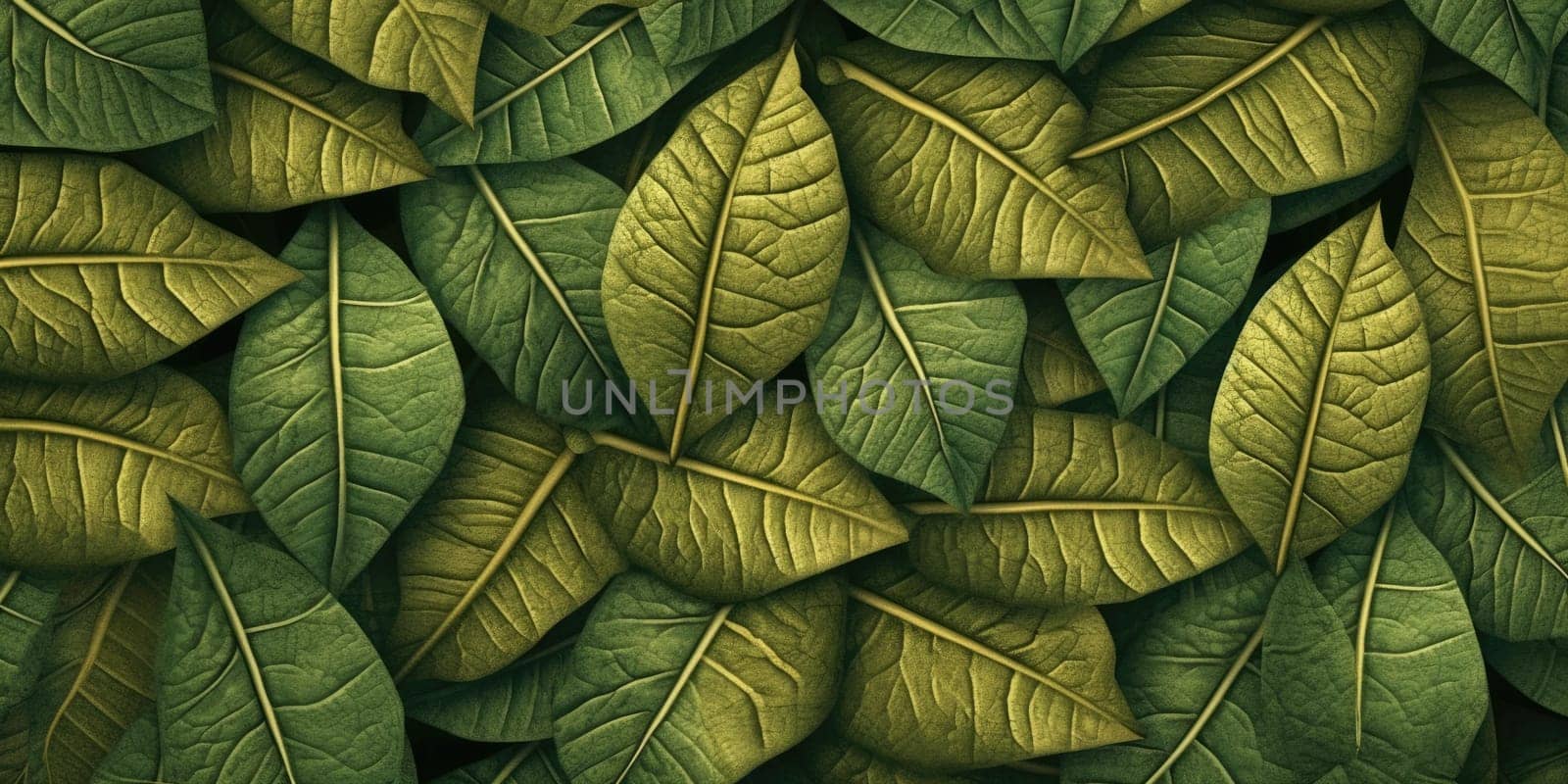 Dry Gold Green leaves Surface textured background, realism, realistic, hyper realistic. Generative AI weber. by biancoblue