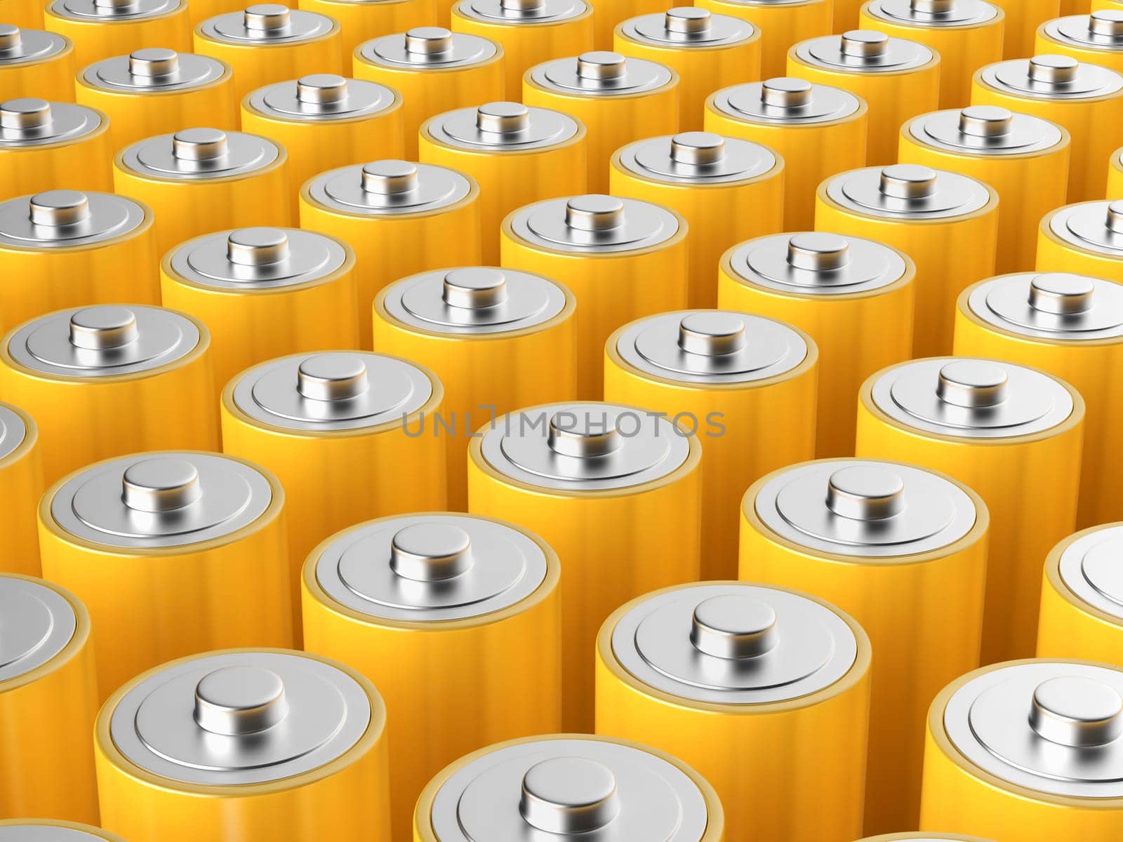 Many yellow AA size batteries
