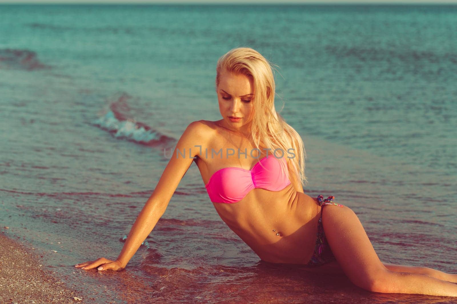 Woman relaxing on the beach