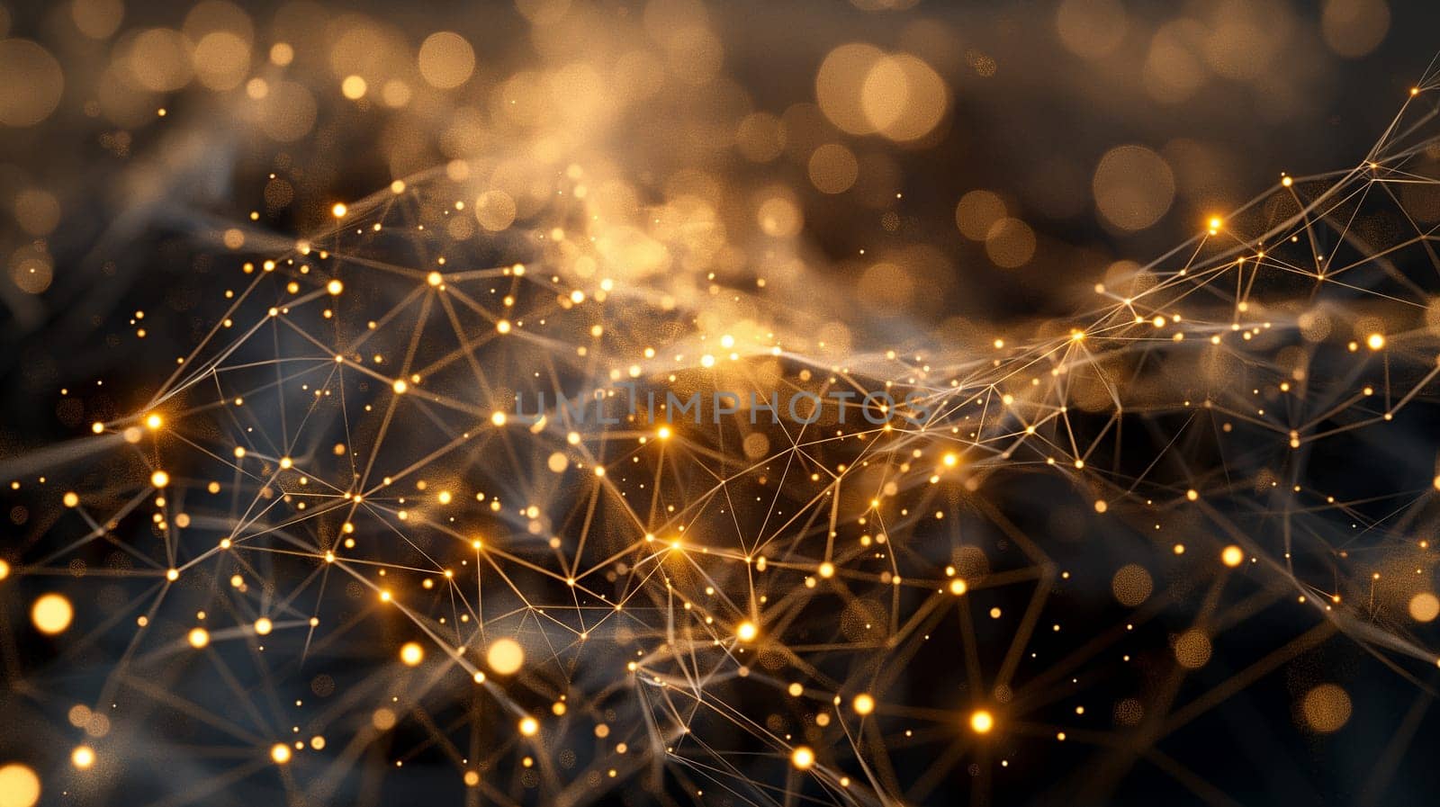 Digital network nodes showcasing technology and connections in an abstract web of data system pattern