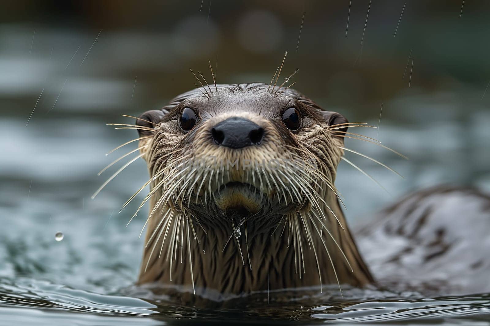 Otter animal mammal wildlife nature water aquatic whiskers wet river swimming image