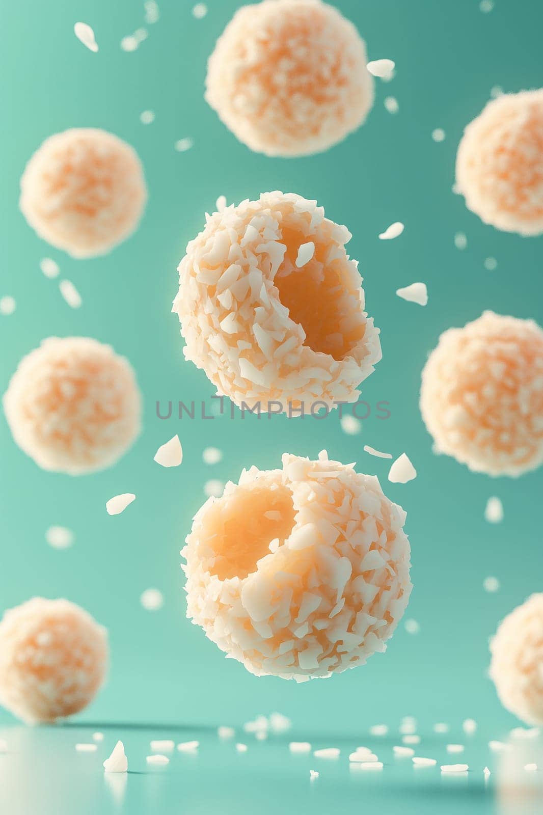 Delicious floating coconut dessert with sweet and gourmet treat, perfect for a snack or garnish