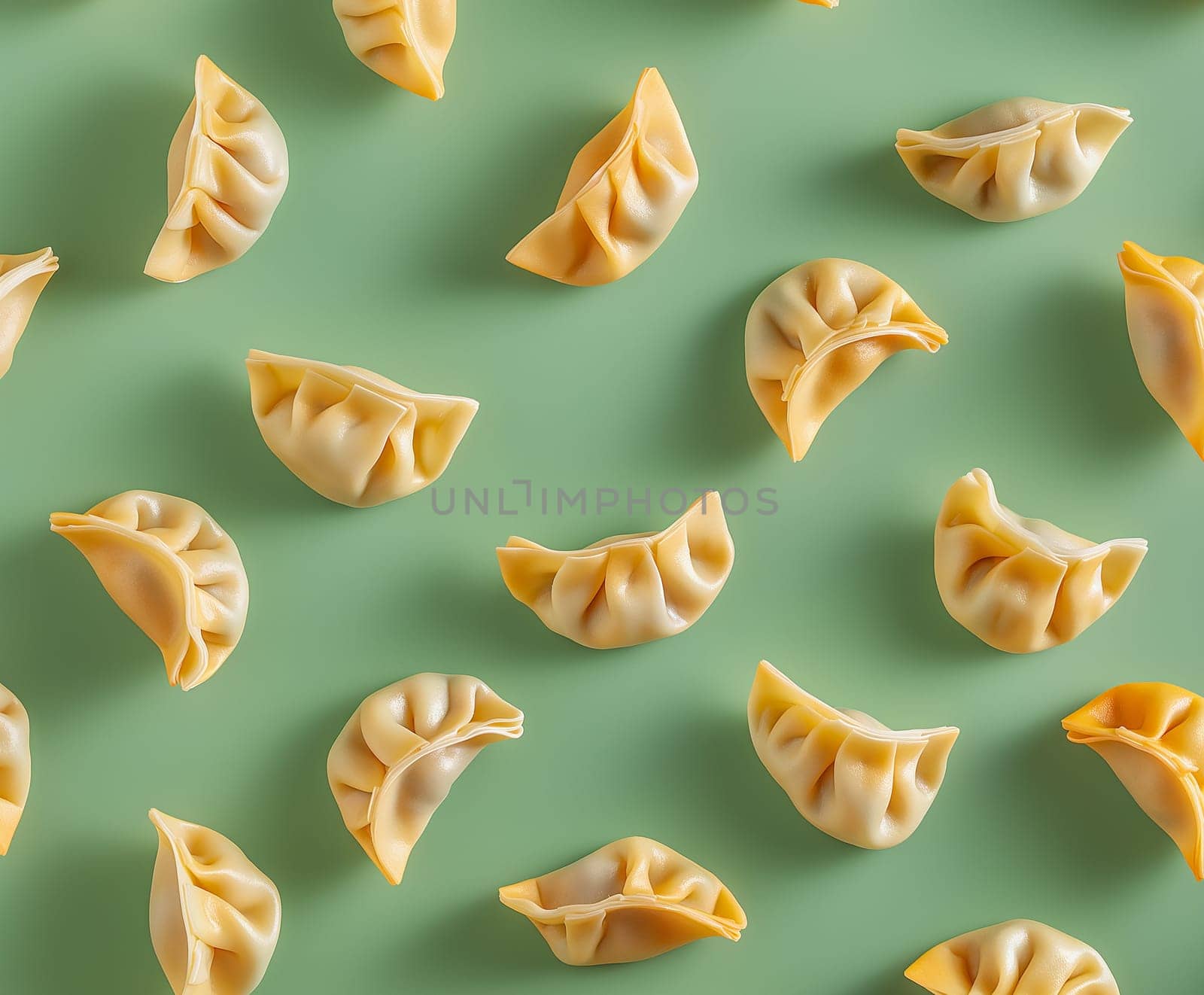 Delicious handmade dumplings folded and filled, perfect for a gourmet food dish or appetizer.