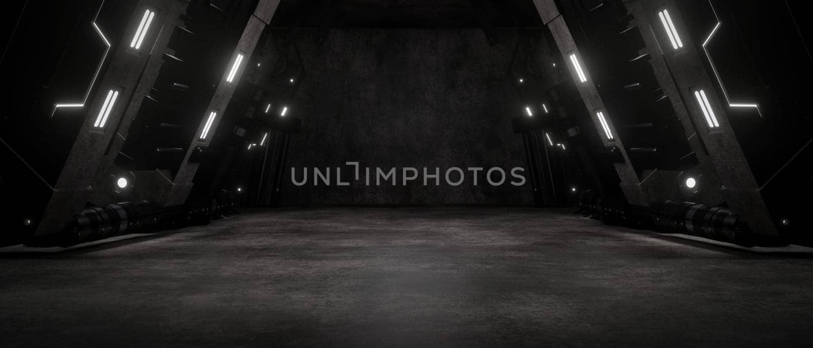 Futuristic Corridor with Glowing Lights Texture Background