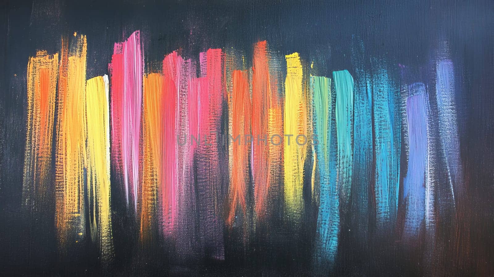 colorful abstract painting with vertical brush strokes, vibrant art concept.