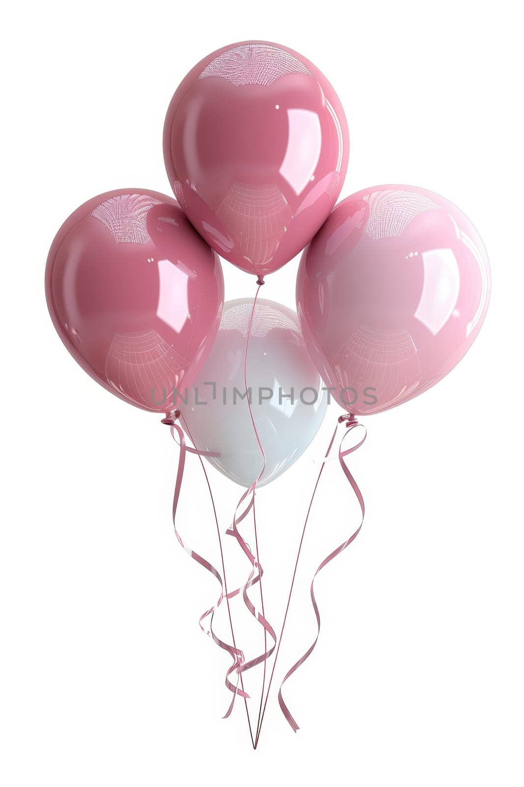 Multicolored inflatable balloons on white background. Image of multicolored balloons isolated on white background.