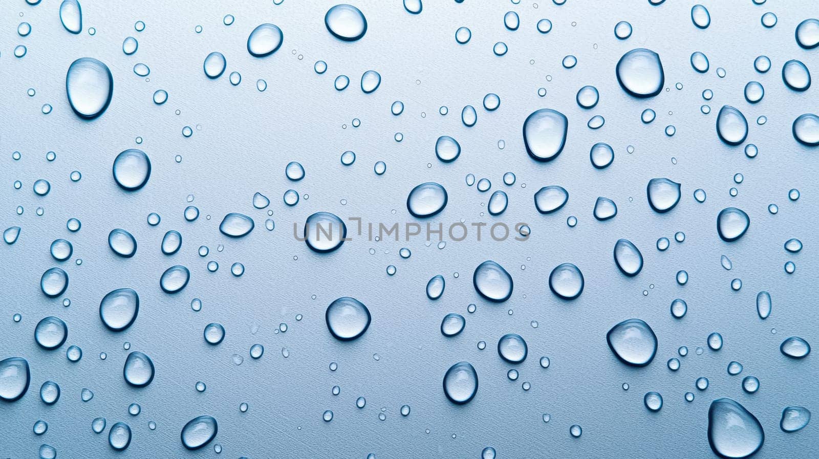 Water droplets create serene and refreshing atmosphere on smooth surface.
