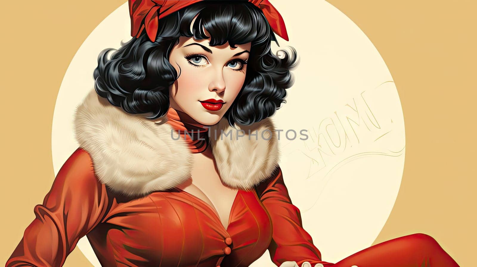 Beautiful pinup girl dressed as Santa Claus with gifts. by jbruiz78