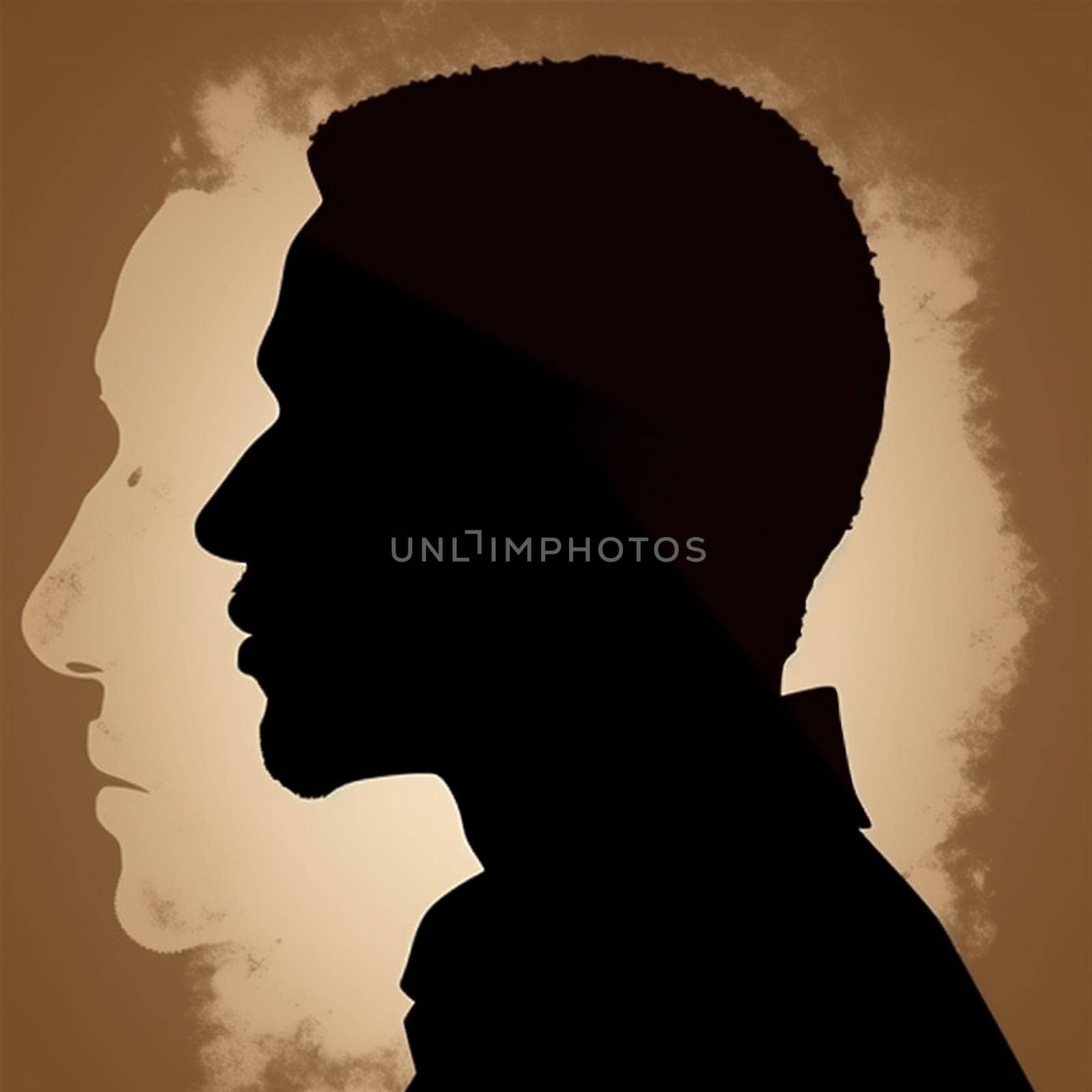 avatar man head african silhouette poster black profile ethnic guy face. Generative AI. by Vichizh