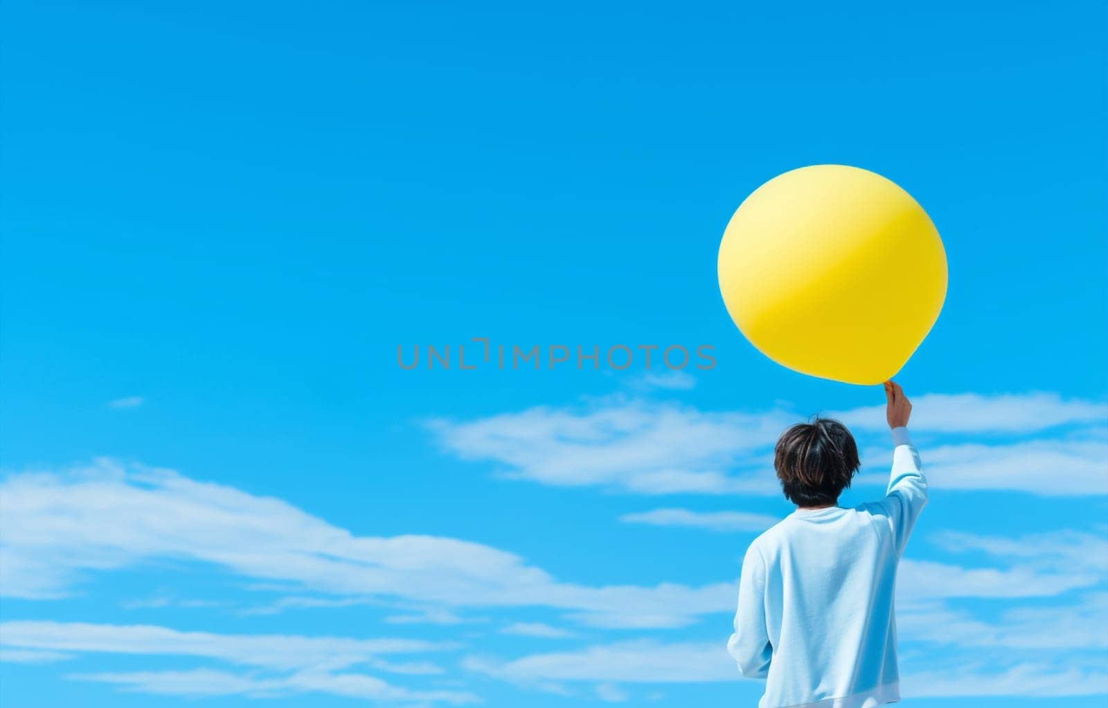Nature summer day climate sky concept heaven air space bright background cloudscape blue balloon fly white clouds abstract weather cloudy