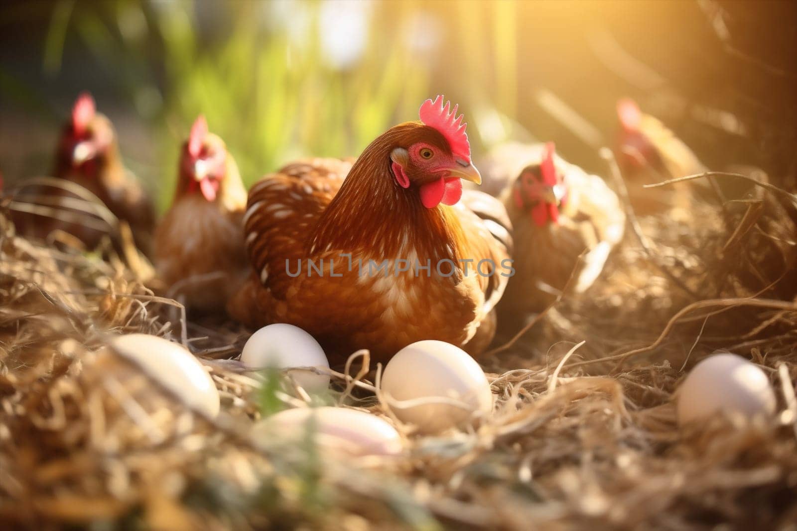 Agriculture chick grass rural poultry bird chicken organic farming brown egg nature healthy food beak feather fowl rooster hen domestic animal free
