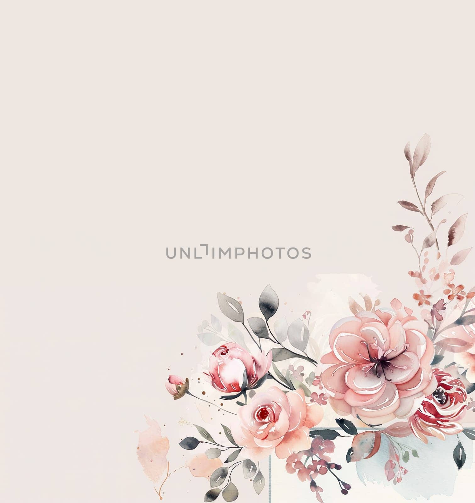 A beautiful collection of pink roses and delicate flowers creates a serene and elegant atmosphere, perfect for a calming decor or design project.