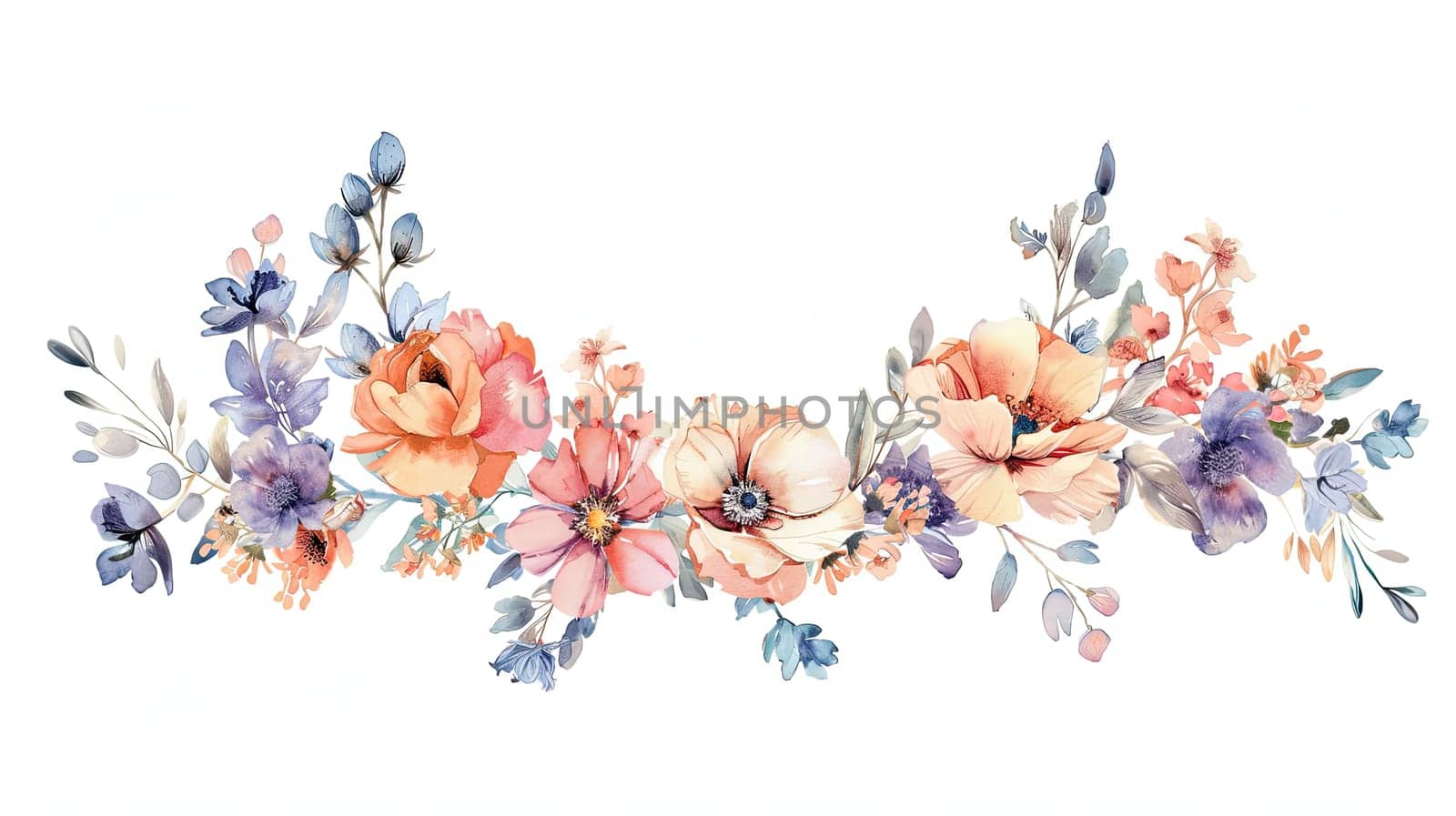 The artwork showcases a beautiful arrangement of pastel-colored flowers, including roses and anemones, interspersed with gentle greenery.