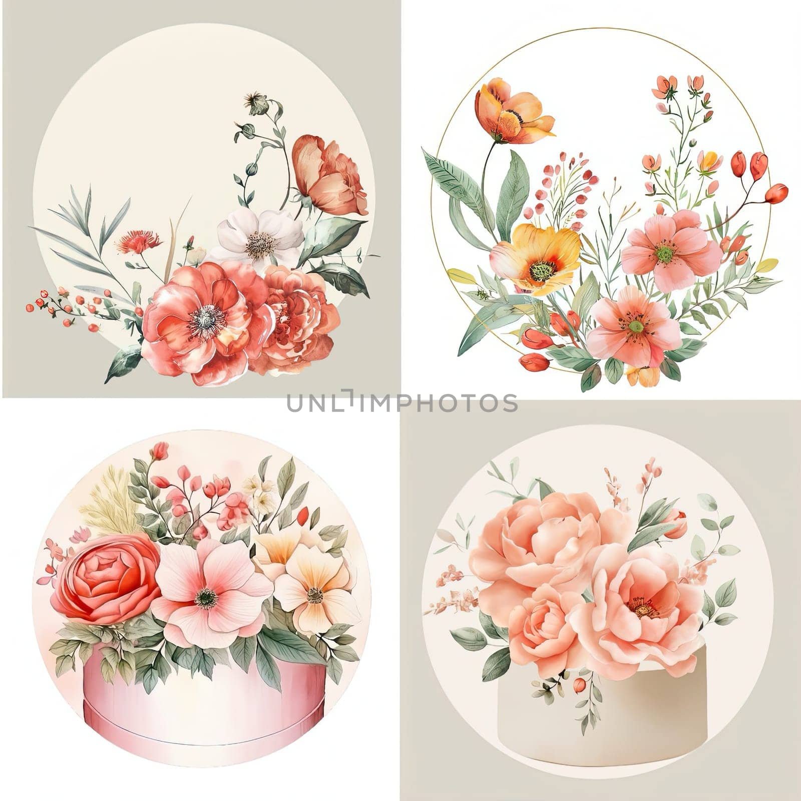 A collection of beautifully arranged flowers in various styles showcases vibrant petals and delicate greenery, perfect for spring decor inspiration.