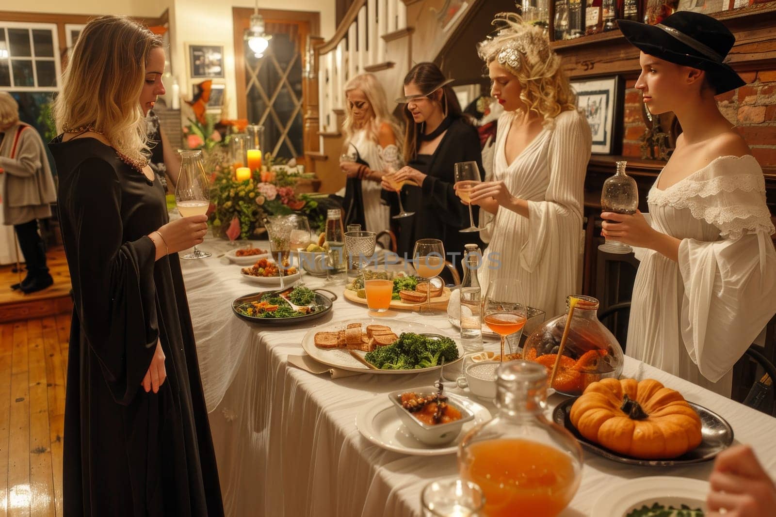 Spooktacular halloween bash costumed guests, eerie decor, and themed delights await