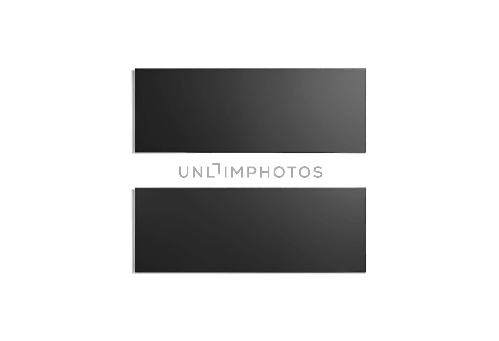 Blank black yoga mat mockup lying top view, front back. High quality photo.