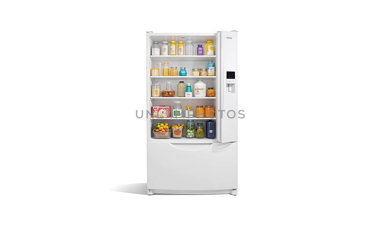 Blank white vending machine with snacks and drinks mockup, isolated. High quality photo