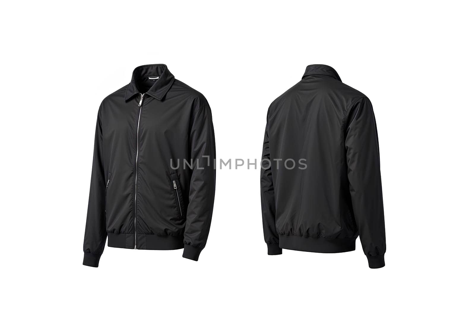 Blank black quarter zip sweater mockup, back side view. High quality photo.
