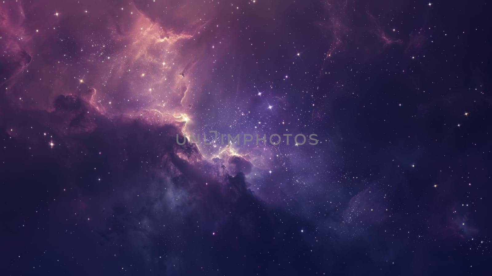 Stunning cosmic background featuring vibrant purple hues, glowing nebulae, and sparkling stars. ideal for use in science fiction themes, space exploration designs, educational material, and artistic projects. perfect for posters, prints, and cards.
