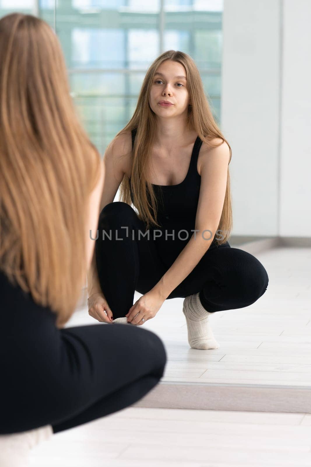 girl maternity background breeches positive motherhood expectant tummy mother female reflection black