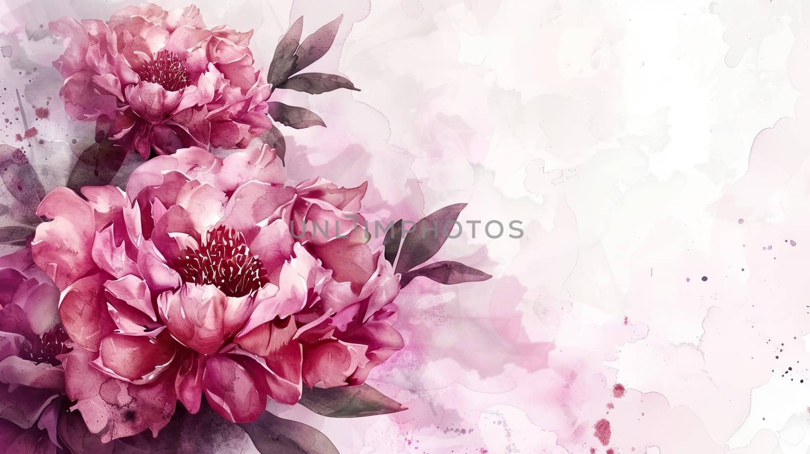 Two lush pink peonies display their delicate petals and vibrant colors against a soft, pastel background, capturing the essence of springtime beauty.