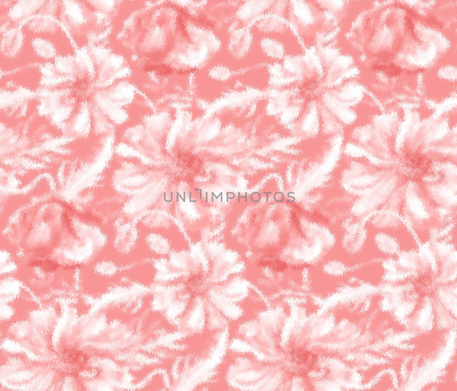 Watercolor retro floral tender pink pattern. Flowers and buds of pink poppies in pink shades digitally processed and filters. Summer spring motif for textiles and home decor