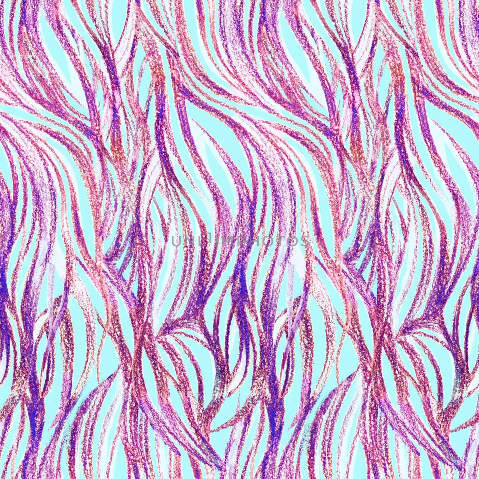 Modern abstract pattern with wavy with lines pixelated digital texture in lilac and turquoise hues. Mix of silhouettes and lines for summer textiles and surface designs