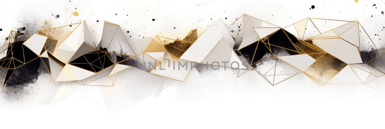 Abstract watercolor artwork mixed with buzzy geometric shapes for background of social media banner generative AI image