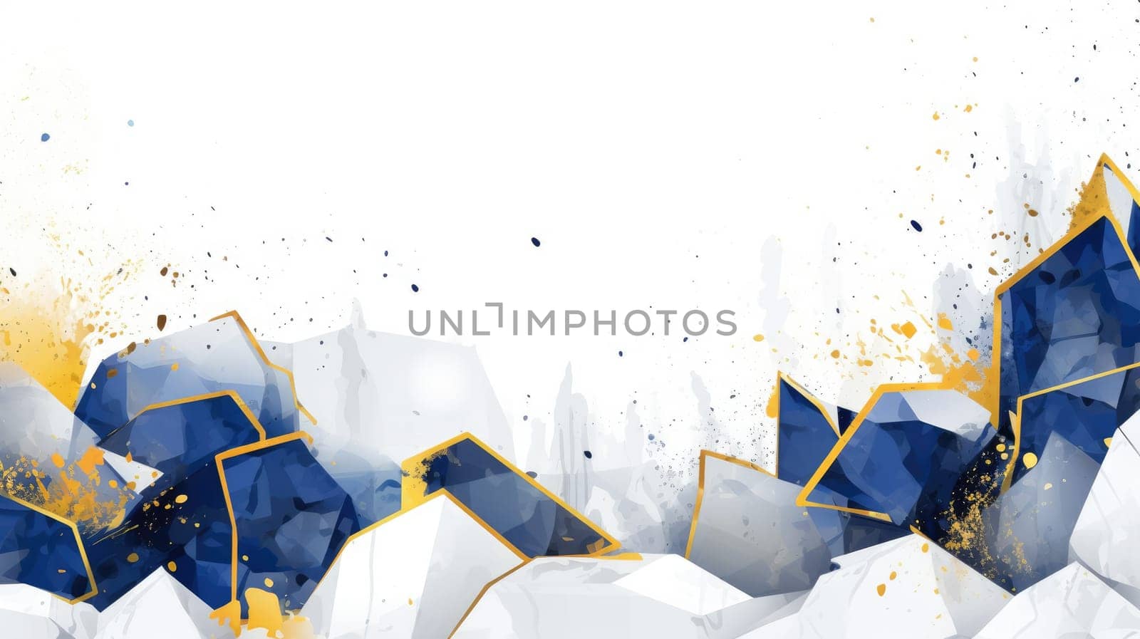 Abstract watercolor artwork mixed with buzzy geometric shapes for background of social media banner generative AI image