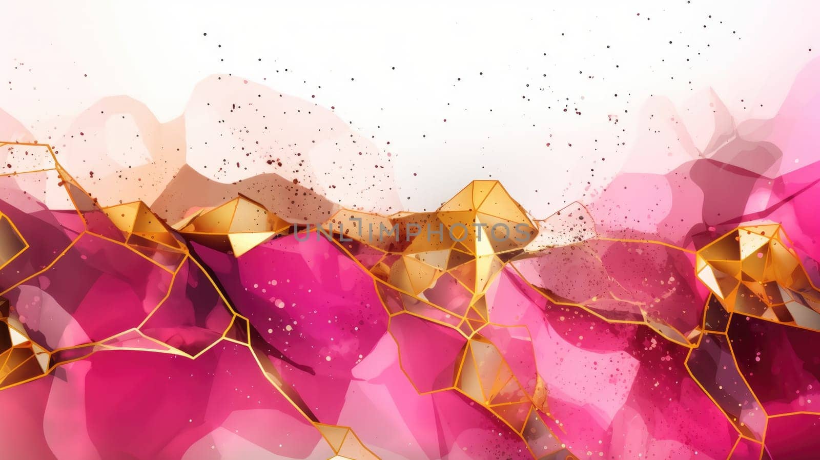 Abstract watercolor artwork mixed with buzzy geometric shapes for background of social media banner generative AI image