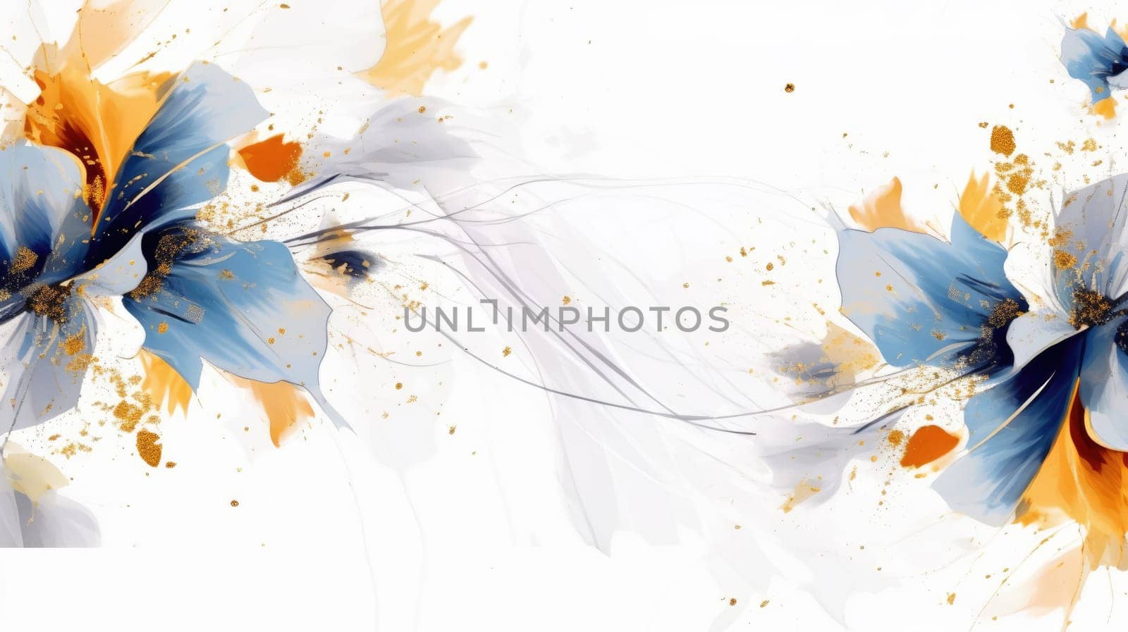 Watercolor abstract design for background of wedding or buzzy social media banner on white background generative AI