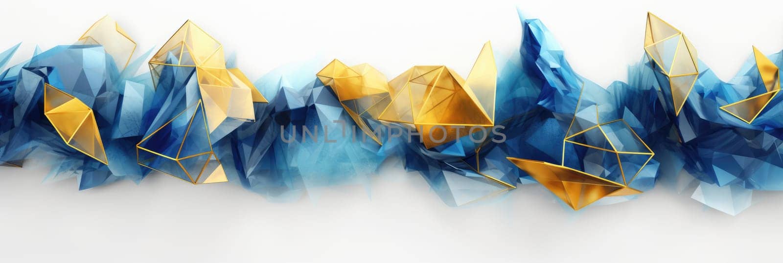 Abstract watercolor artwork mixed with buzzy geometric shapes for background of social media banner generative AI image