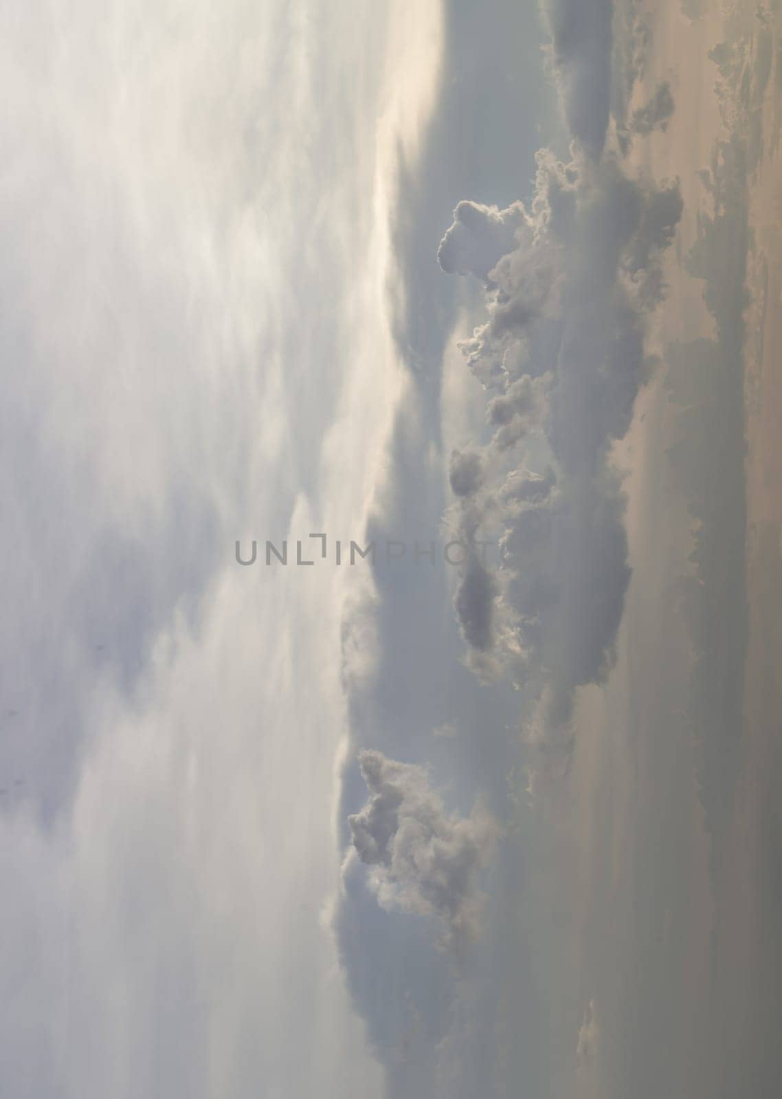 Concept idea of Imaginative clouds and sky. The softness of the clouds and the brightness of the sky. Dramatic clouds with blue sky background before sunset, Nature abstract composition, use it as your Wallpaper, Poster and Copy space, Selective focus.