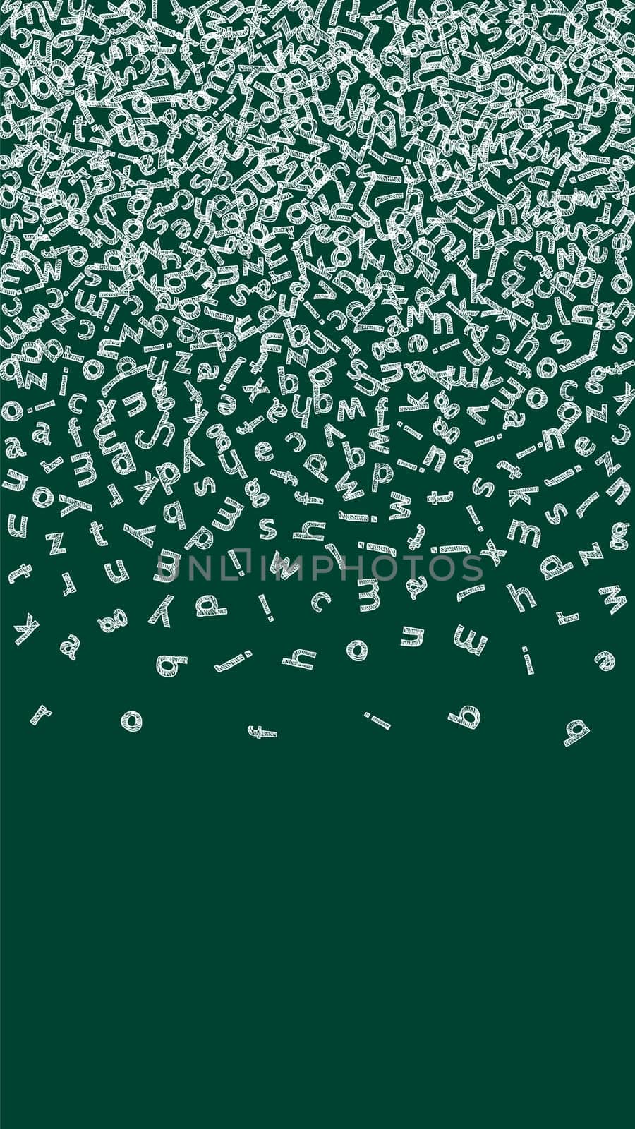 Falling letters of English language. Colorful childish flying characters of Latin alphabet. Foreign languages study concept. Back to school banner .