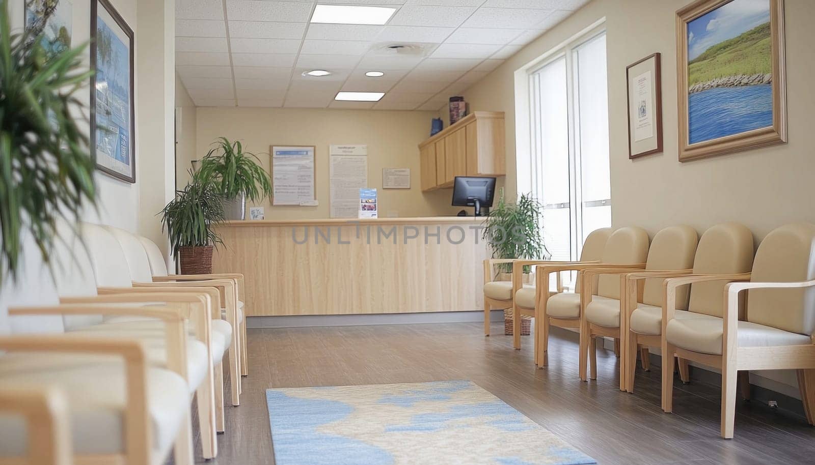 Modern medical clinic office waiting room interior design
