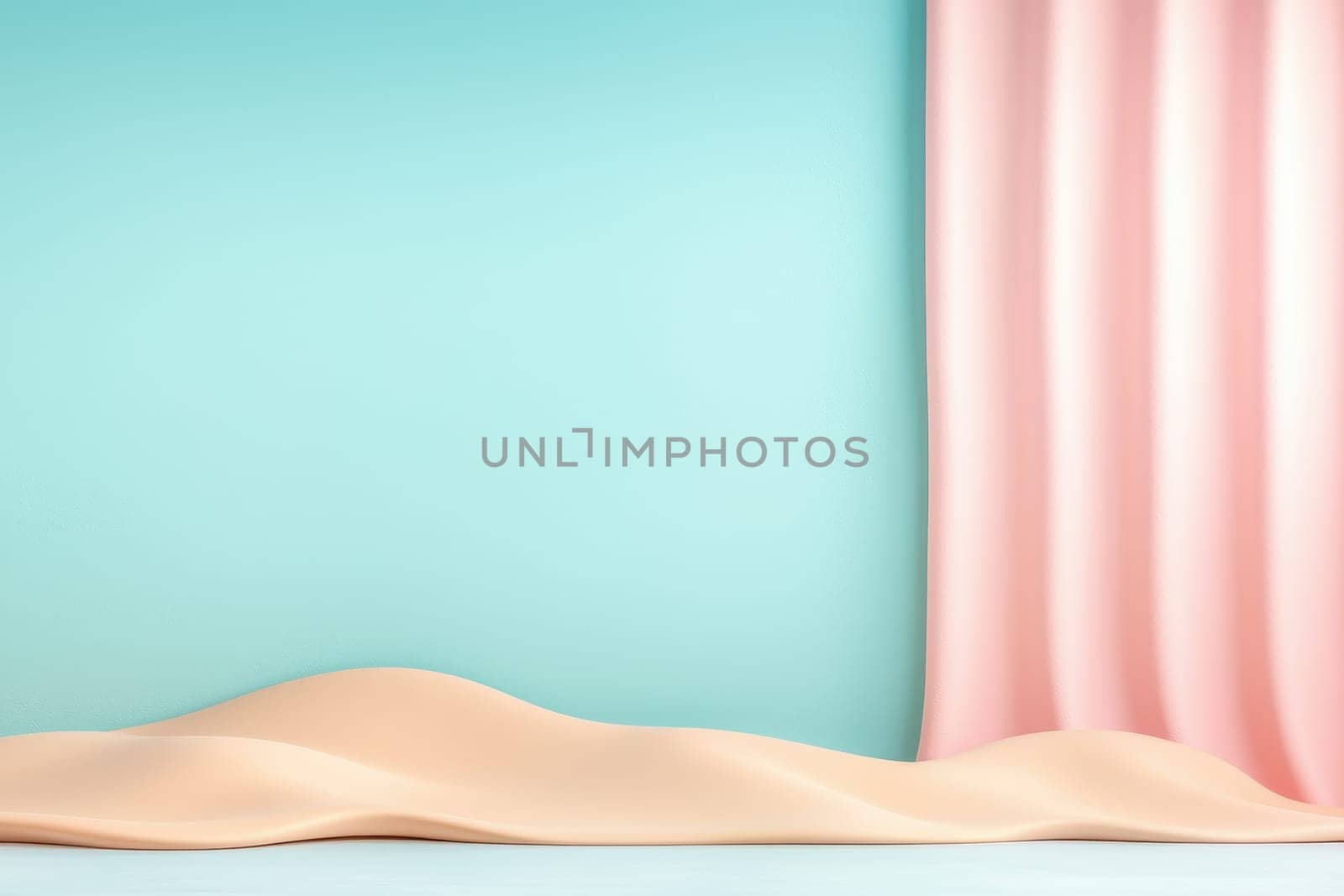 serene composition of soft sand dunes against pastel backdrop.