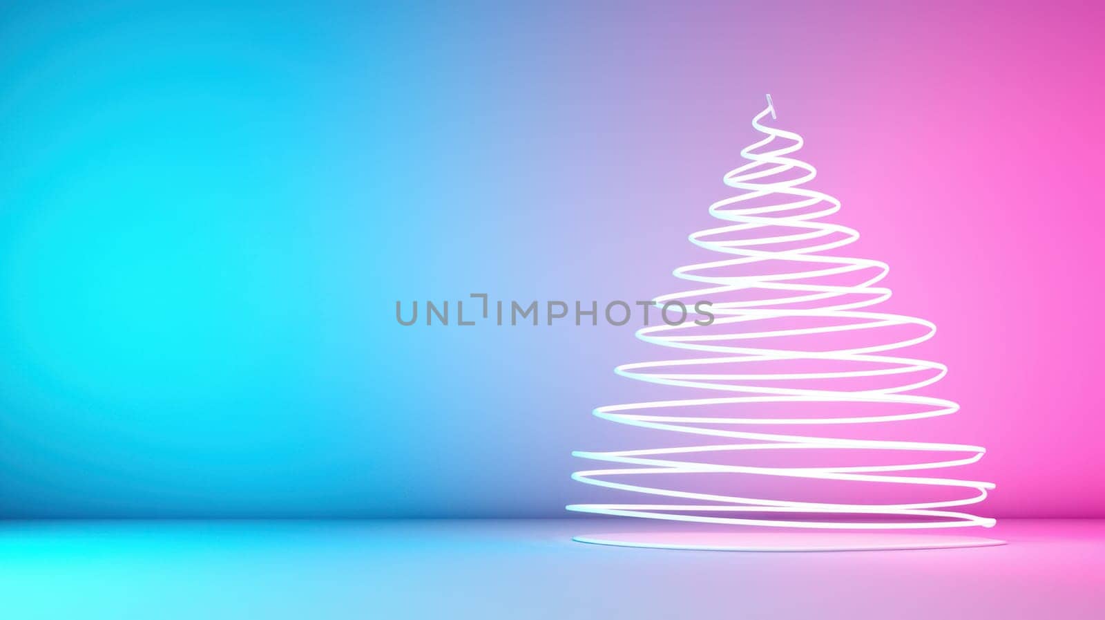 Minimalist Christmas tree design with vibrant background creates festive atmosphere.