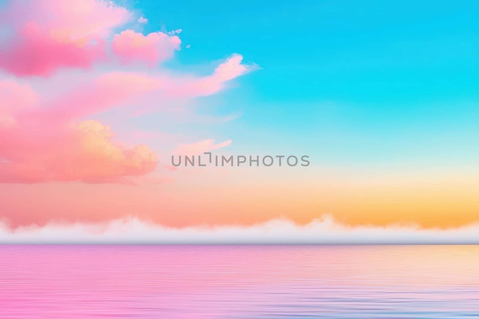 serene landscape of still lake at dawn with colorful skies.