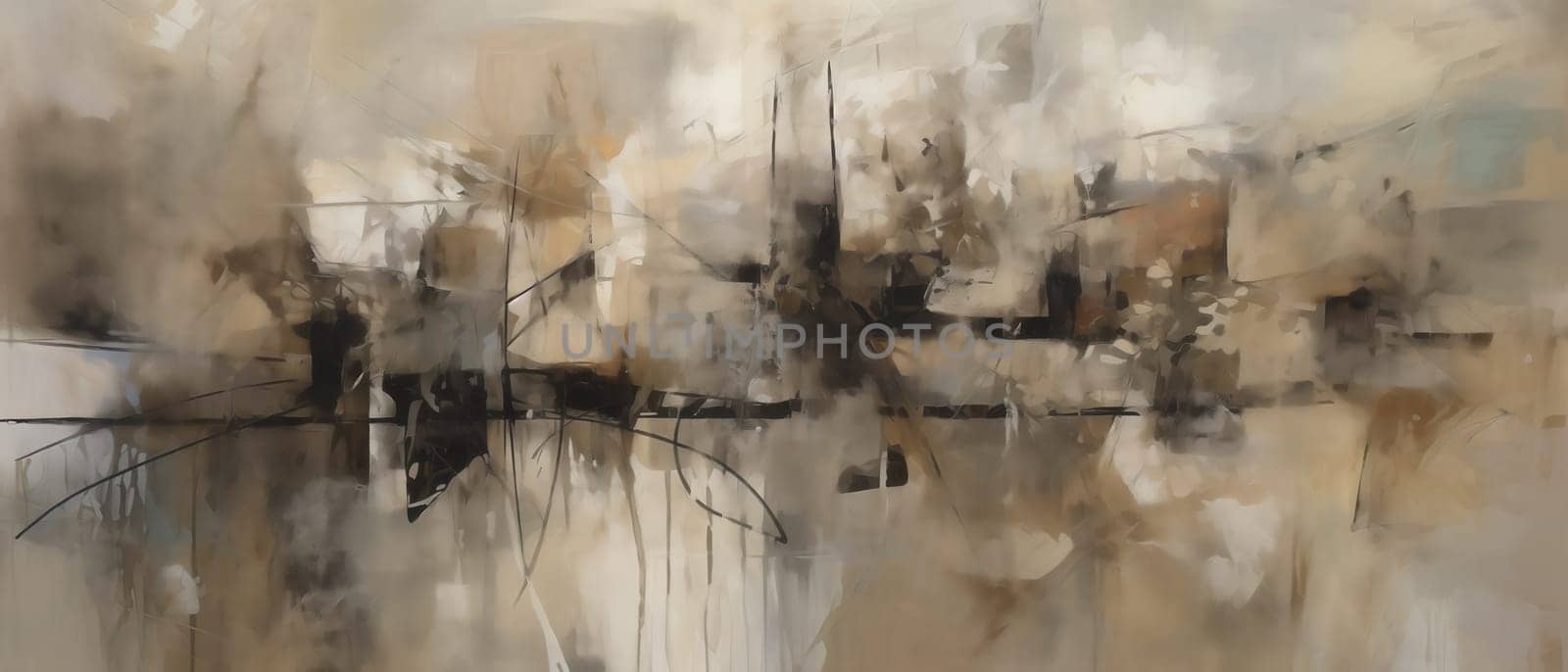 Textured background in cream and brown tones, abstract painting. Selective focus.