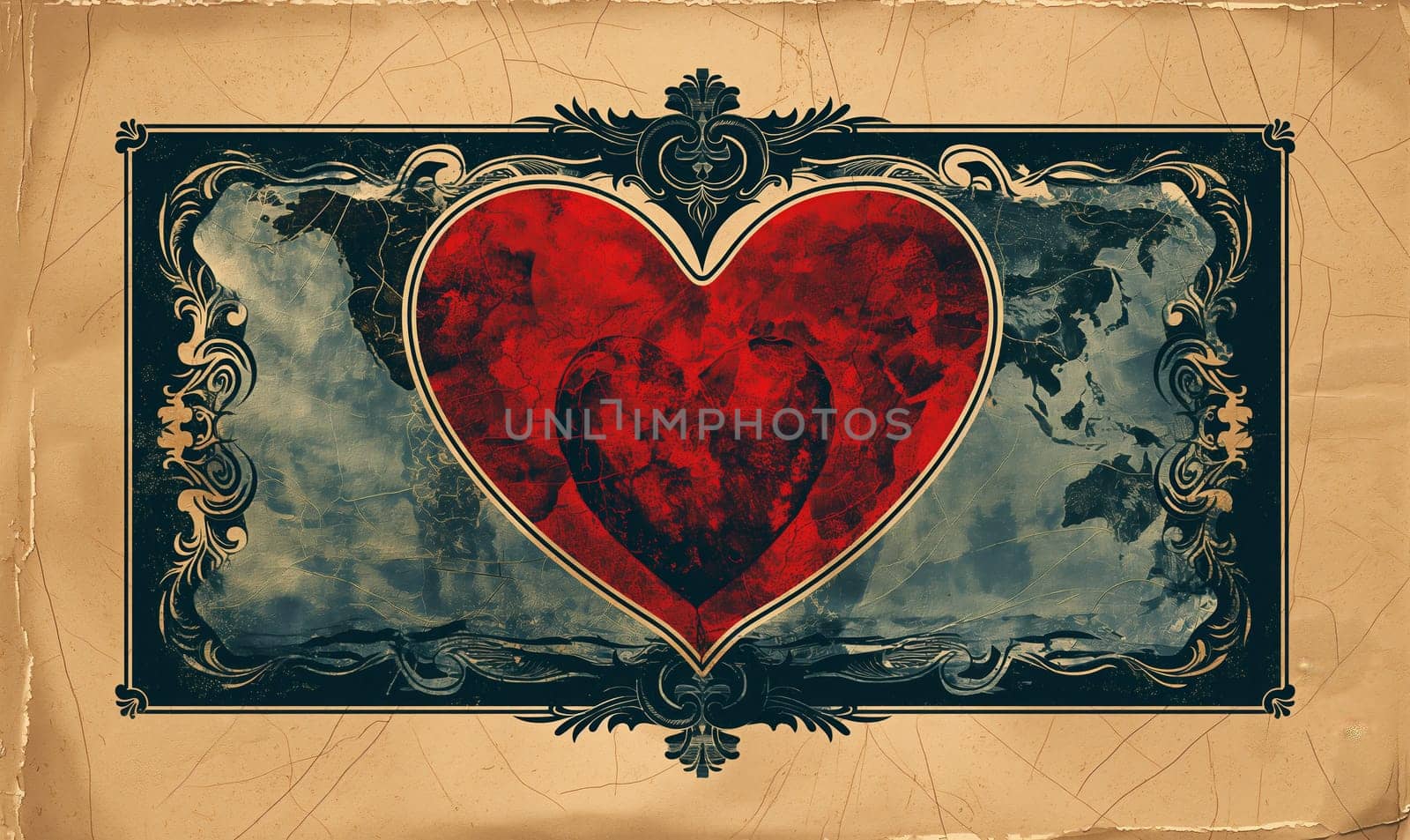 Creative heart on an abstract background. Selective focus.