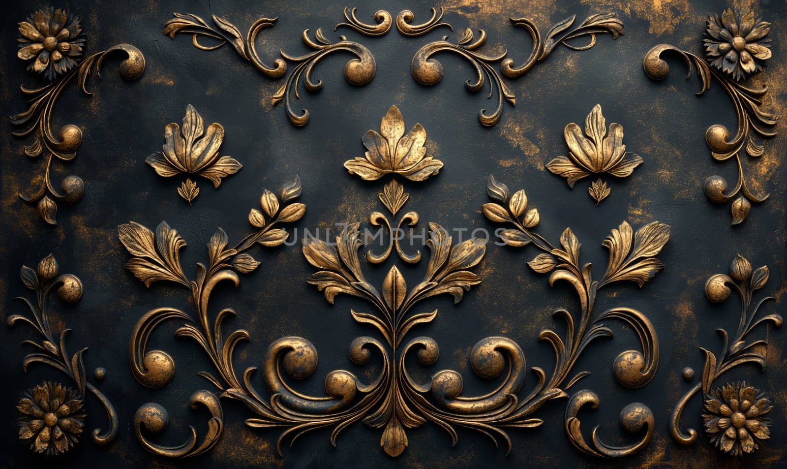 Creative dark bronze background with texture. Selective focus.