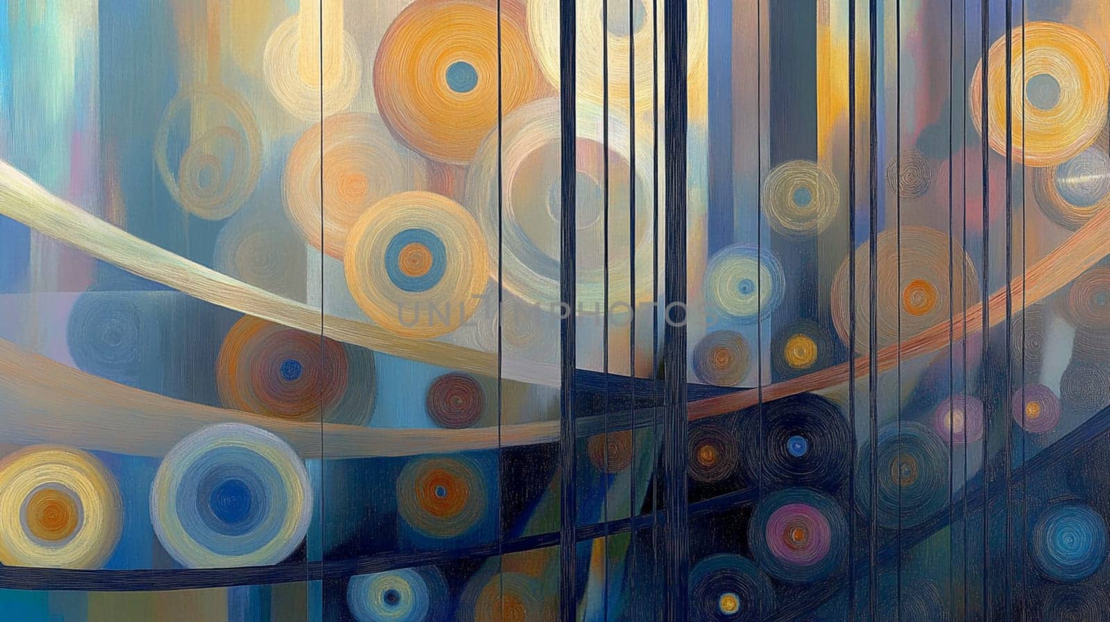 Colorful abstract oil painting creating an interesting background with texture and movement. The thick paint is clearly visible