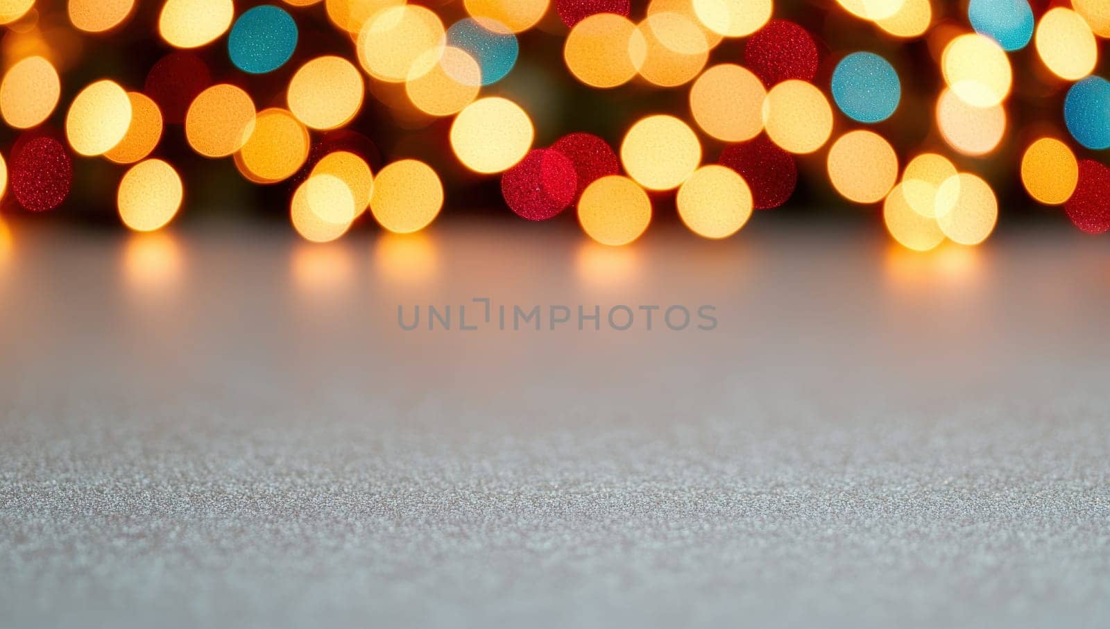 Colorful bokeh lights on a gray background