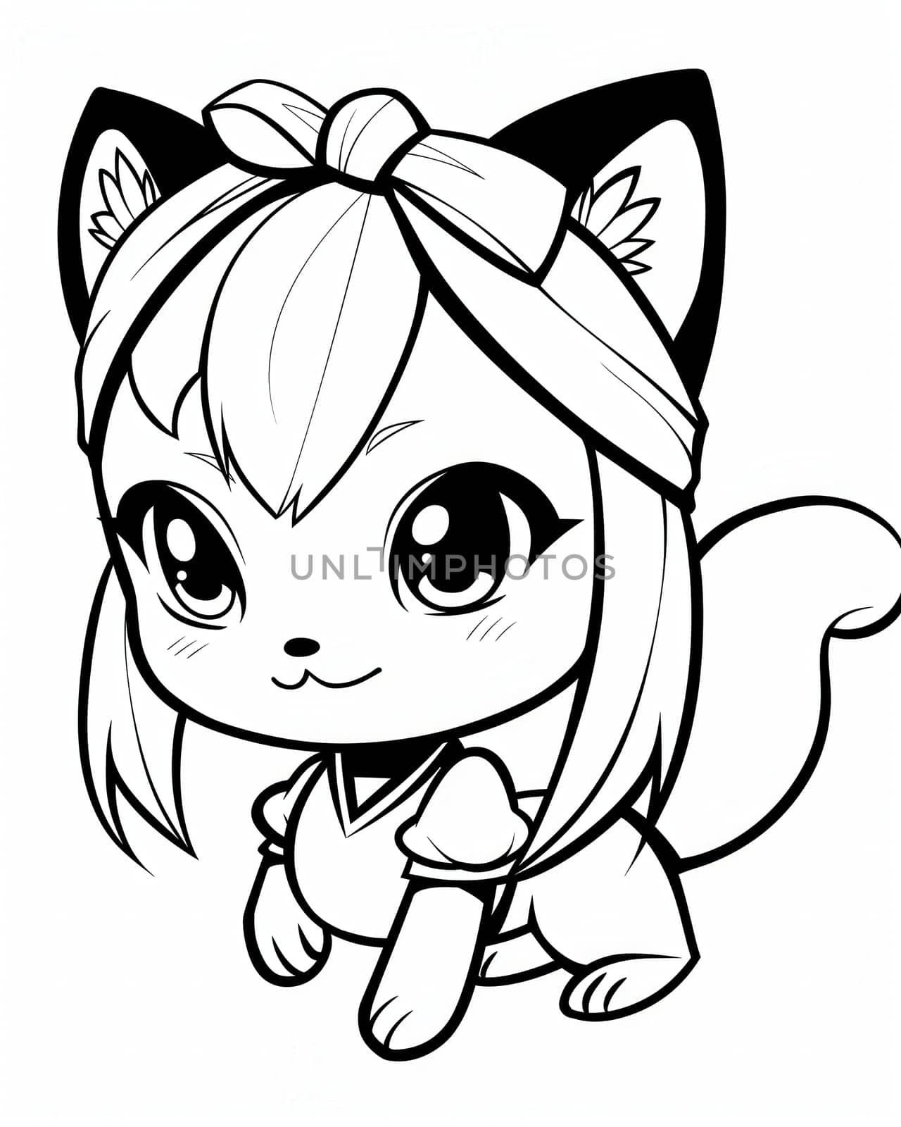 Black and white illustration for coloring animals