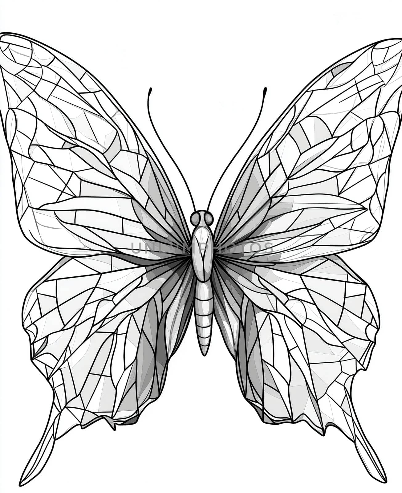 Coloring page for kids, coloring page colorful insect, butterfly
