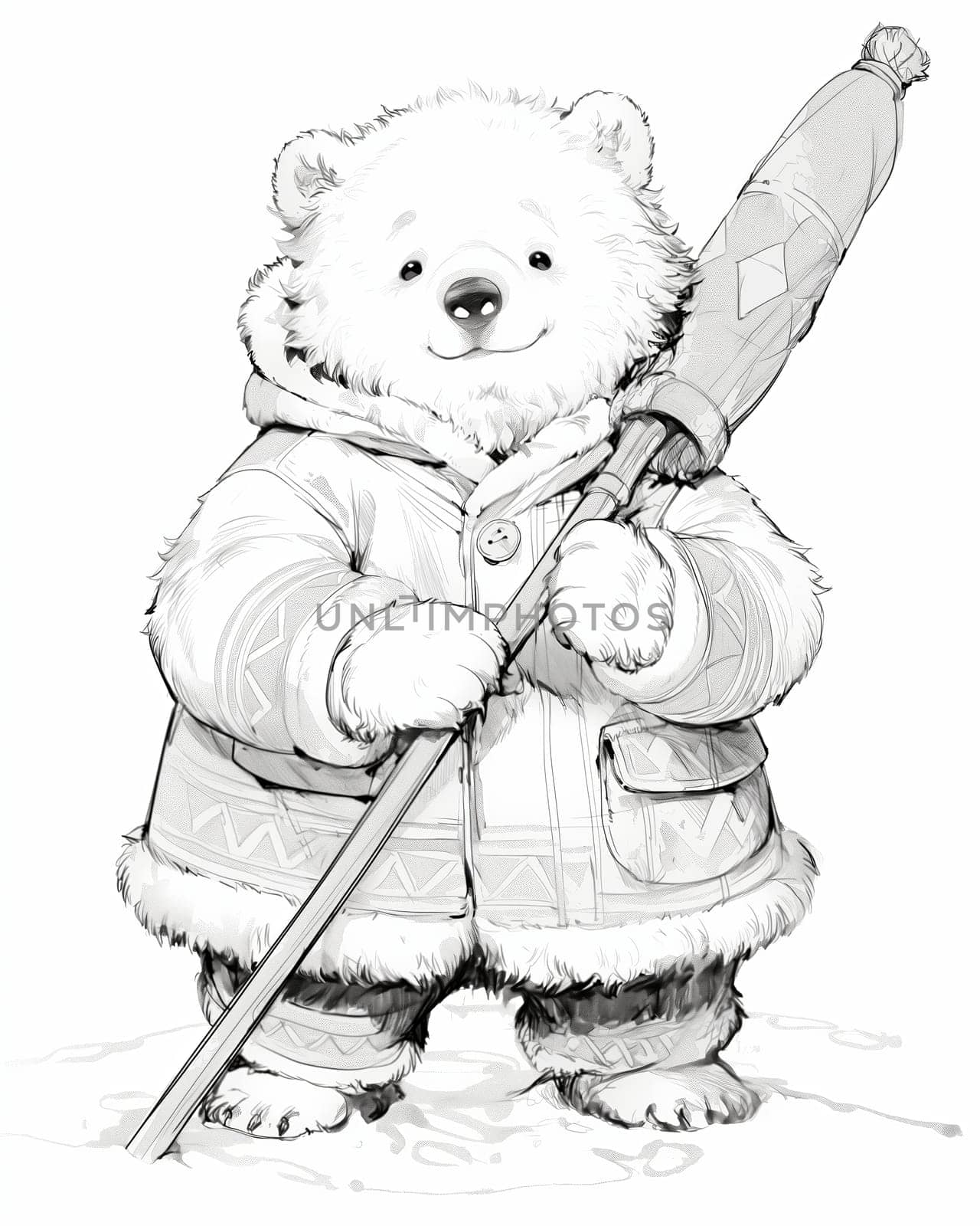 Coloring for kids, coloring animal, bear